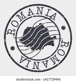 Romania Stamp Postal. Map Silhouette Seal. Passport Round Design. Vector Icon. Design Retro Travel.