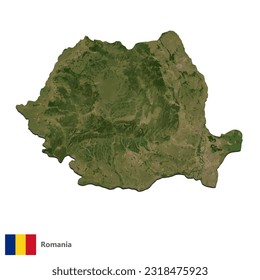 Romania Topography Country  Map Vector