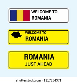 Romania traffic signs board design vector 