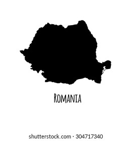 Romania vector map with color gradient and caption on white background. 