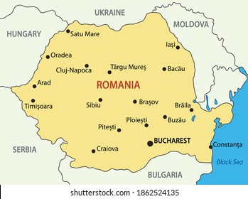 Rumania - Mapa vectorial del país