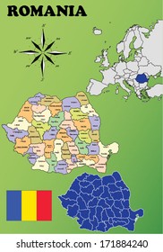 Romania vector set. Isolated.