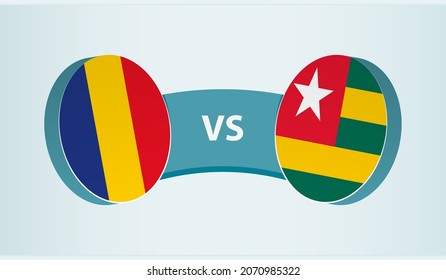 Romania vs Togo, team sports competition concept. Round flag of countries.