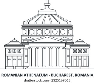 Romanian Athenaeum in Bucharest Romania vector