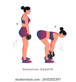 Romanian Deadlift exercise, Woman workout fitness, aerobic and exercises.