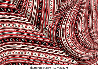 Romanian embroidery inspired background, vector illustration