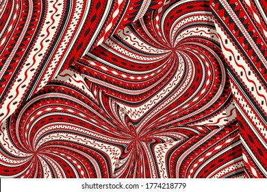Romanian embroidery inspired background, vector illustration