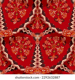 Romanian embroidery seamless pattern vector design 