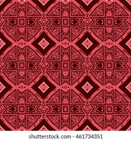 Romanian Ethnic Pattern dark red