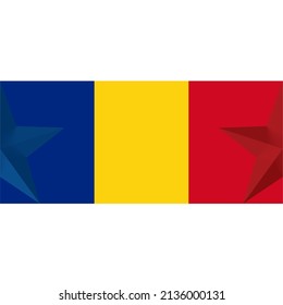 Logo-Poster-Banner auf romanischer Flagge 