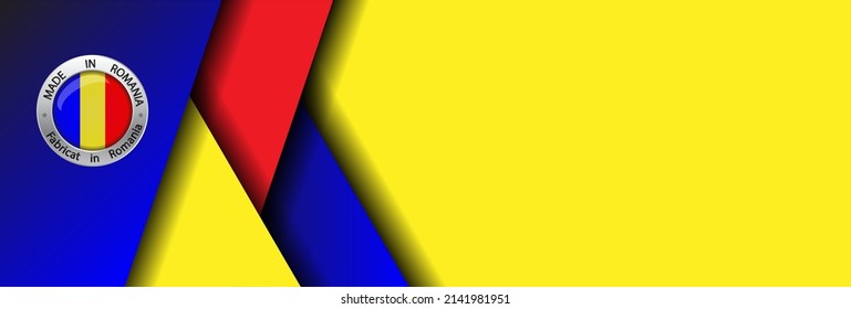 Romanian flag background template vector illustration. Flag of Romania brochure, flyer, card, invitation or made in Romania concept with free space for your text and graphic design.