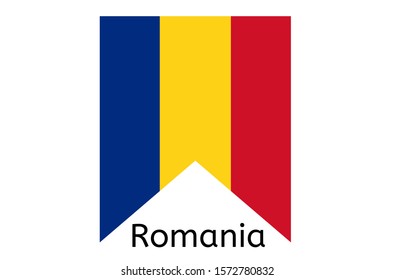 Romanian flag icon, Romania country flag vector illustration