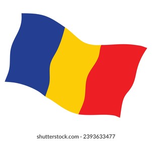 Romanian flag on a white background