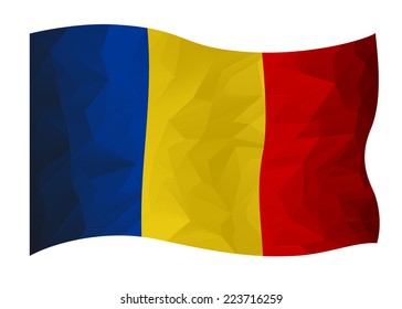 Romanian flag  in polygonal design
