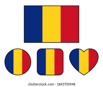 Romanian flag variation set (with border)