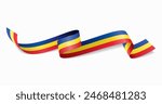 Romanian flag wavy abstract background. Vector illustration.