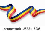 Romanian flag wavy abstract background. Vector illustration.