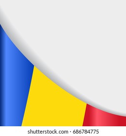 Romanian flag wavy abstract background. Vector illustration.