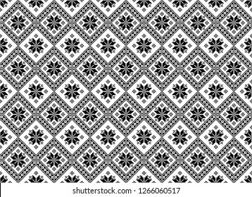 Romanian mosaic motif seamless pattern vector illustration