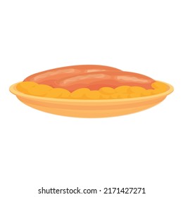 Romanian pie icon cartoon vector. Romania food. City heart