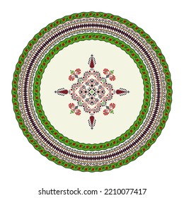 Romanian round design element, vector illustration
