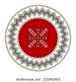 Romanian round design element, vector illustration