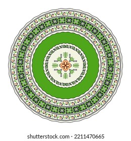 Romanian round design element, vector illustration