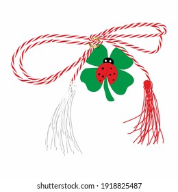 Romanian symbol of spring, a small object hanged on red and white string called "Martisor" or "Martenitsa"
