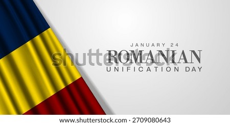 Romanian Unification Day. Romanian flag. Great for cards, banners, posters, social media and more. White background. 