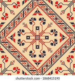 Romanian vector pattern inspired from traditional embroidery