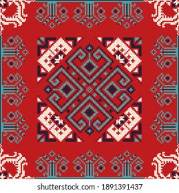 Romanian vector pattern inspired from traditional embroidery