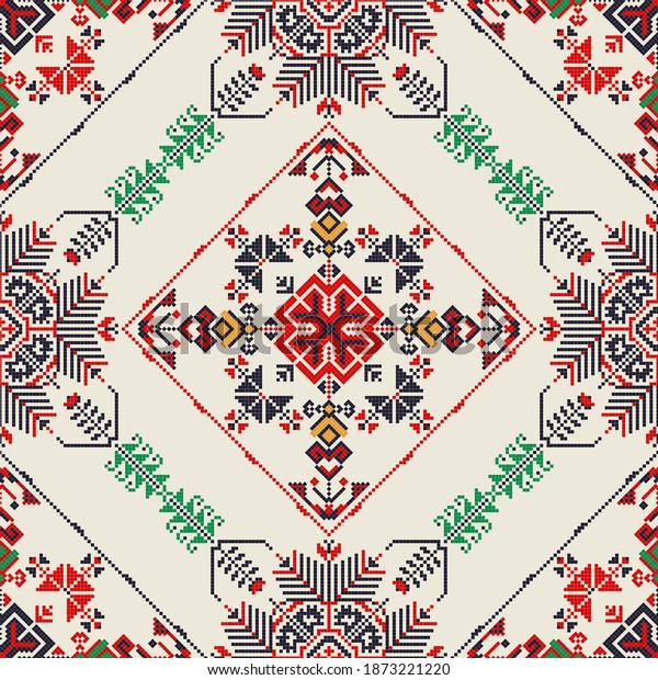 Romanian Vector Pattern Inspired Traditional Embroidery Stock Vector ...