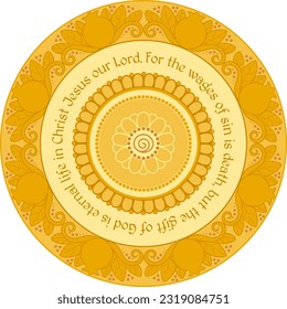 Romans 6:23 Vector Biblical quote decorative floral design.