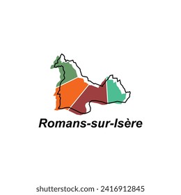 Romans sur Isere map. vector map of France capital Country colorful design, illustration design template on white background