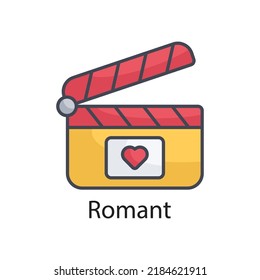 Romant vector Filled Outline Icon Design illustration on White background. EPS 10 File 
