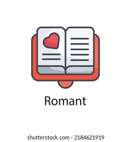 Romantische Vektorgrafik Filled Outline Icon Design Illustration auf weißem Hintergrund. EPS10-Datei 