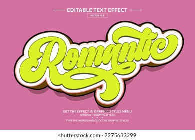 Romantic 3D editable text effect template