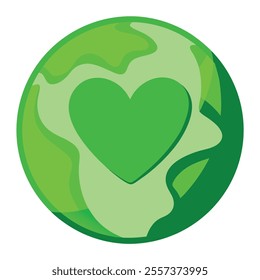 Romantic 3D Heart in Globe Vector.