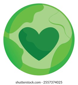 Romantic 3D Heart in Globe Vector.