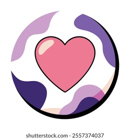 Romantic 3D Heart in Globe Vector.