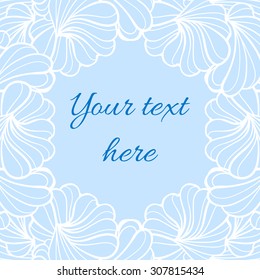 Romantic abstract floral shapes vector frame. EPS 8.