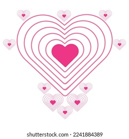 romantic abstract heart love ornament design