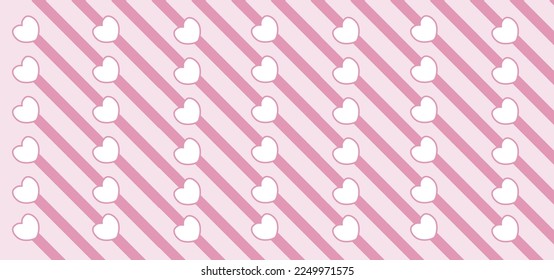 Romantic Abstract Love Pink Background Vector Seamless