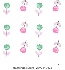 Romantic and abstract rose illustration in a seamless design, ideal for spring textiles, decorative backgrounds, and vintage-inspired fashion prints.
