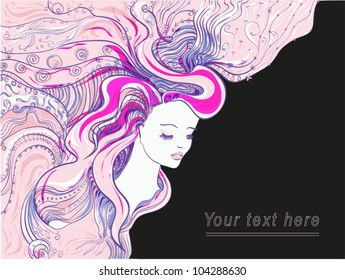 Romantic abstract vector card in tender rose colors for your text information