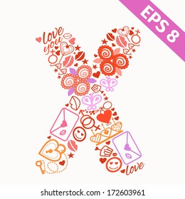 Romantic alphabet set
