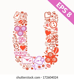 Romantic alphabet set
