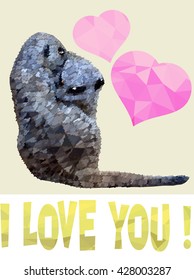 Romantic appointment of two small meerkats. 