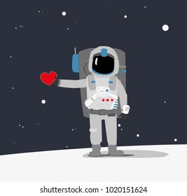 Romantic Astronaut with Heart