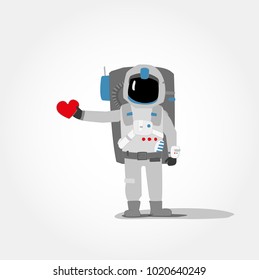 Romantic Astronaut with Heart